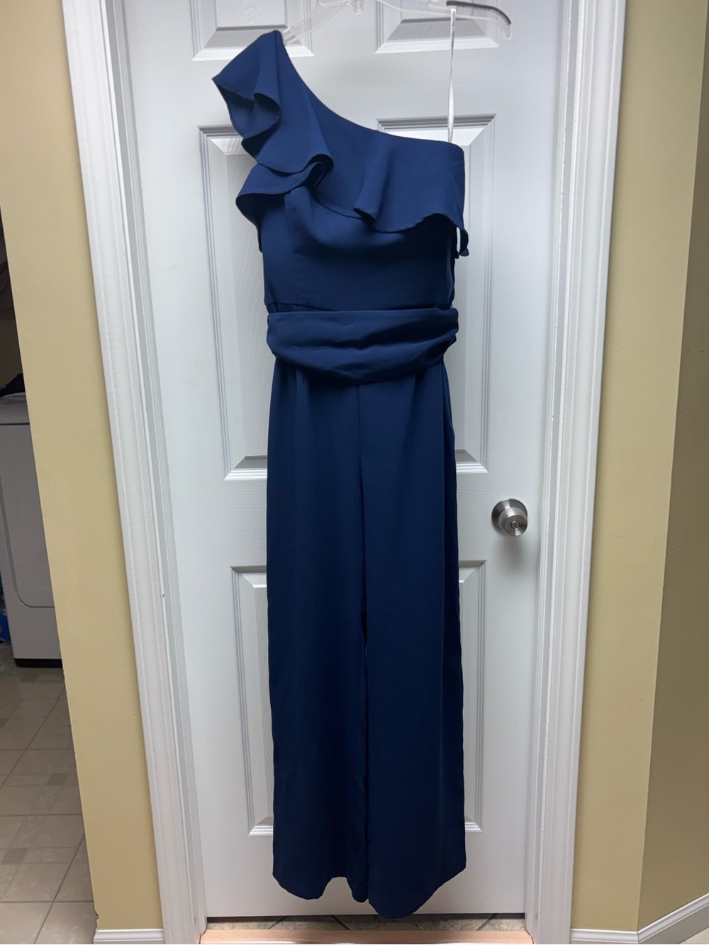 NWT Lilly Pulitzer Lyra One Shoulder Jumpsuit Navy Size 6 Wide Leg